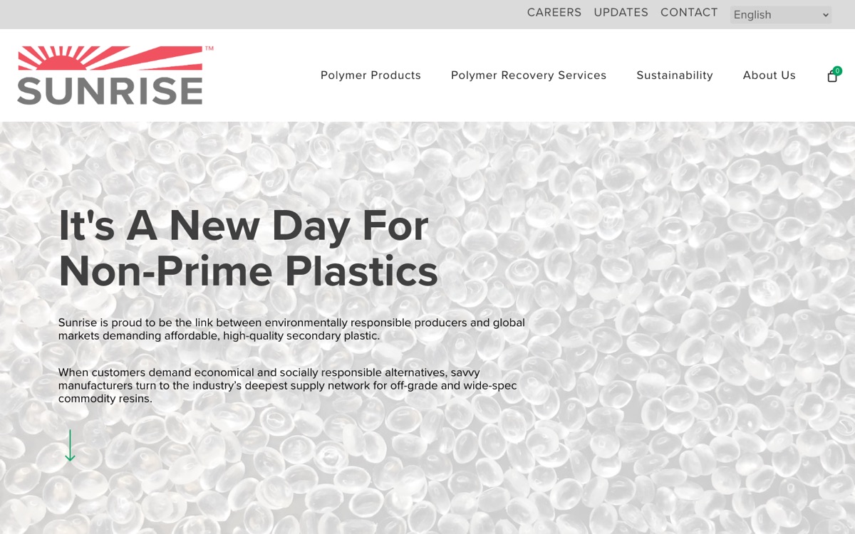 Homepage of the Sunrise Plastic Enterprise website